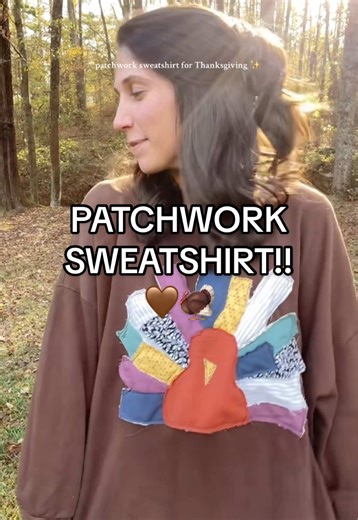 Hehe 🤪 These are all from last year, but goodness I still love this sweatshirt sooo much. I hope this little patchwork project has inspired all of you to create something of your own!! 🤎 #patchwork #sewingtiktok #sewwithme #thanksgiving #diysewing
