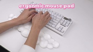 Gel Cloud Keyboard and Mouse Wrist Rest, Cute Wrist Support and Arm Support Rest for Typing Pain Relief，Suitable for Office/Computer/Laptop/Gaming Set-Pink