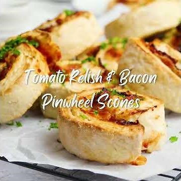 Tomato relish and bacon pinwheel scones recipe