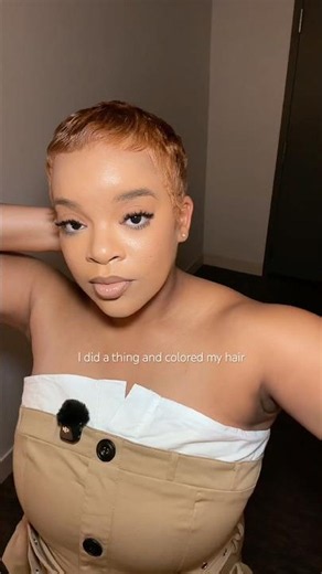 New hair color who is this 👀 👩🏽‍🦰✨ Putting on for the pixie gals 😌 #pixiehaircut #orangehair