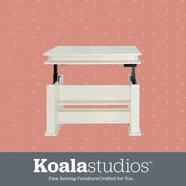 The old days: bending painfully over a too-low table, or struggling to reach over one that's too tall. Now: a highly customizable workspace with an electric glide lift, perfect for every maker and project. https://bit.ly/3Nm4r5Q #heightadjustabletable #sewingtable #inclusivesewingfurniture #KoalaStudios | Koala Studios