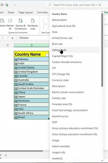 Excel Country Codes | Learn Country Calling Codes Easily