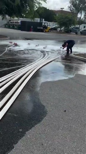 Fire pump flow testing through the test header.