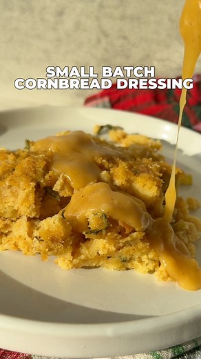 Cornbread dressing recipe. Find the full recipe here https://thereisfoodathome.com/recipes/cornbread-dressing/ | Theres Food At Home