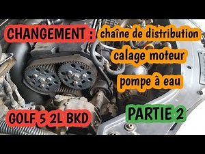 Changement Courroie De Distribution GOLF 5 2L Moteur BKD+Calage + Changement Pompe a Eau PARTIE 2