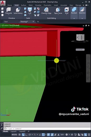 Học Lệnh Chamfer Edge trong AutoCAD 3D