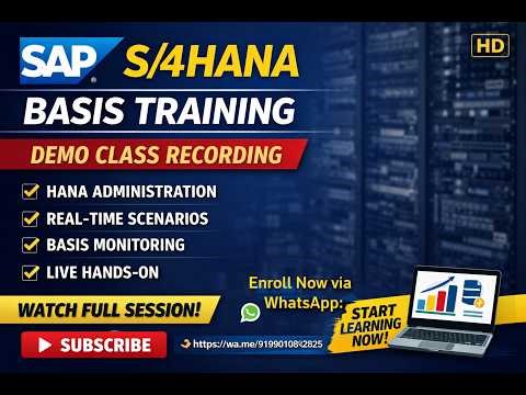 SAP S/4HANA BASIS Demo Session | Full Recording | Real-Time Training