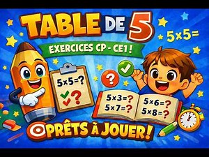 Table de 5 exercice CP CE1 CE2 multiplication
