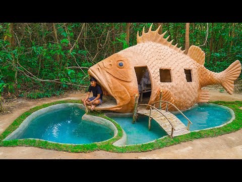 Build Swimming Pool Around Giant Fish House - Building Art