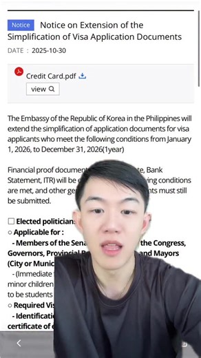 28K views · 1.8K reactions | Extended ang simplified visa requirements for Korean Visa. New credit cards have also been added. #kvac #koreanvisa #korea | Jax Reyes | Facebook