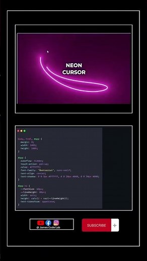 Neon Cursor with CSS 👨🏾‍💻💥 — Stylish No-JS Cursor Tutorial
