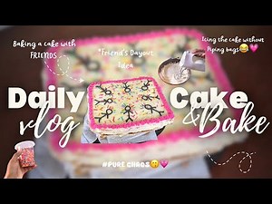 Cake Making Vlog | Dayout with friends, How to icing a cake without piping bags 🌷💌✨🫶🏻💗