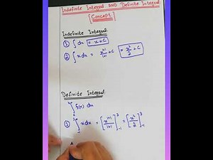 Basic Concept Indefinite & Definite Integrals - (Hindi / Urdu)
