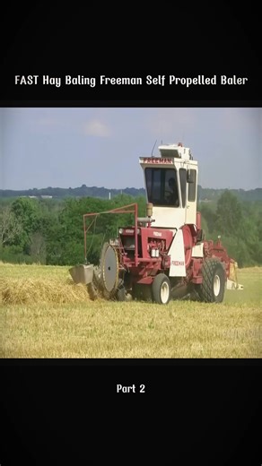 FAST Hay Baling Freeman Self Propelled Baler #tratorvideo #agriculturalmchinery #farming #custom #dreere