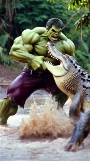 Hulk vs Giant Crocodile Fight | Hulk Saves Himself From Crocodile Attack #shorts