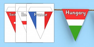 2024 Men's Euros Country Flag Bunting
