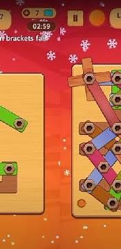 Wood Nuts & Bolts Puzzle - Level 87