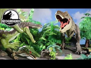 Danger! Baryonyx is aiming for baby Tyrannosaurus!