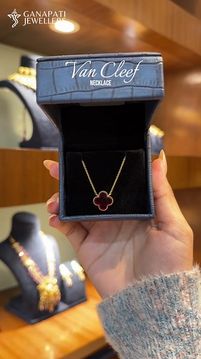 Blood Red Van Cleef Design Necklace at Ganapati Jewellers