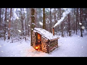 Building a Warm and Cozy Log Cabin for Survival | Winter Bushcraft, Survival