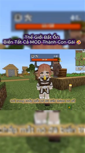 Thế Giới Bất Ổn Biến Tất Cả MOD Thành Con Gái 🤣 #minecraft #titan #herobrine #mod #trending