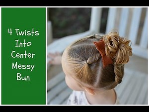 4 Twists With Center Messy Bun Toddler Hairstyle