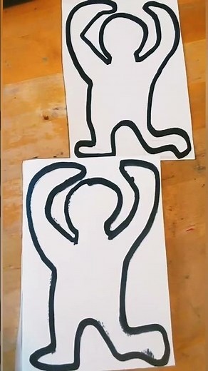 keith haring art tutorial /keith haring drawing lesson /crafts with paper/ painting shorts/