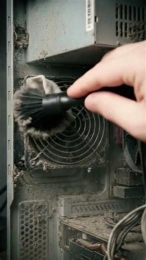 Cleaning a Dusty Power Supply 💻 Satisfying Deep Clean ✨ #Shorts