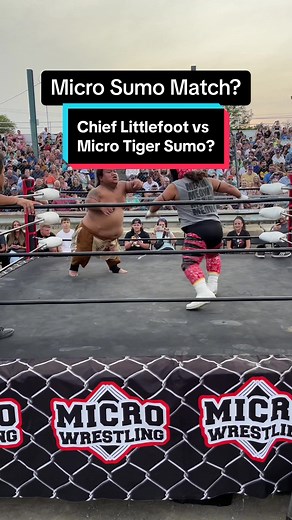 a Chief Littlefoot vs Micro Tiger sumo match breaks out in the ring #chieflittlefoot #microtiger #foryou #microwrestling #sumo