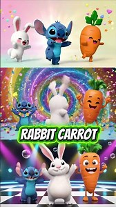 Rabbit Goes Wild! RABBIT CARROT Dance Animation 🐰🥕✨#disney #cartoon #animation #rabbit 🔥🌺💙