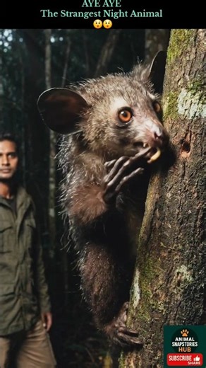 AYE AYE THE STRANGEST 😲😲 NIGHT ANIMAL #shorts #animalfacts #wildlifeshorts