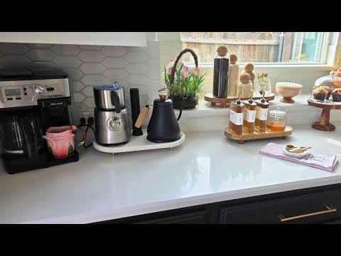 Spring Coffee Bar Reset ☕ Cozy Neutral Coffee Station Ideas