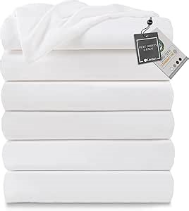 Lavisun California King Flat Sheet 6 Pack Soft Brushed Microfiber Bedding Sheets for Hotel, Massage, Hospital, Home, Dorm, Bulk Flat Sheets (California King, White)