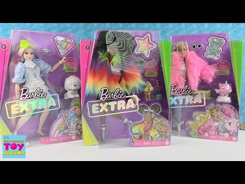Barbie Extra Fashion Doll Unboxing Review Dolls 1 2 & 3 Collectible Fun | PSToyReviews