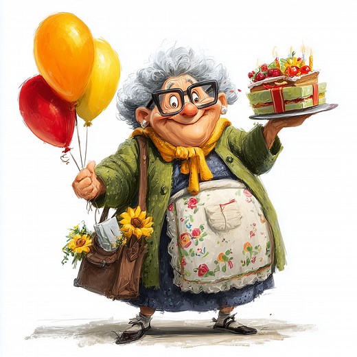 Funny Granny Clipart: Retro Old Lady Birthday Illustrations (JPG Digital Download) - Etsy