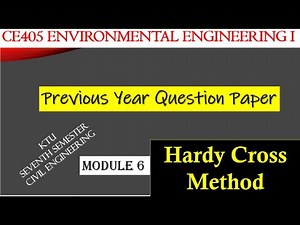 CE405 EE 1 KTU Hardy Cross Method Previous Year Question Paper Solving