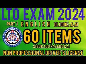 LTO NON-PROFESSIONAL EXAM REVIEWER 2024! | CODE A, A1 | ENGLISH PART 1