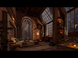 Heavy Rain Sounds with Thunderstorms - Cozy Room at Night - 8 Hours