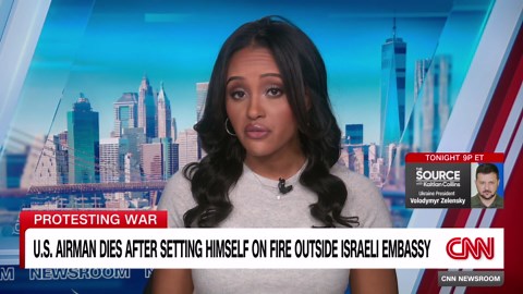 US airman dies after self-immolation in protest in front of Israeli embassy