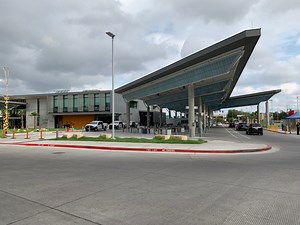 Northbound traffic lanes reconfigured due to construction at Laredo border crossing