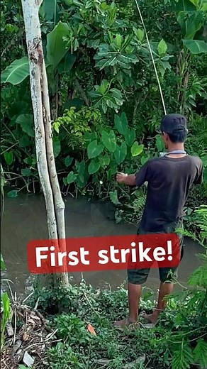 First Strike With My Handmade Bamboo Rod! | River Fishing Test