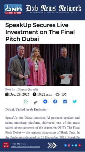 SpeakUp AI Startup Live Investment Final Pitch Dubai OSN Event Tech