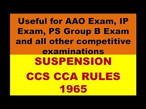 CCS CCA Rules, 1965 (Rule - 10, Suspension)