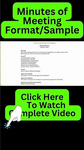 Minutes of Meeting Format | How to Write Meeting Minutes | Meeting Minutes Example and Sample