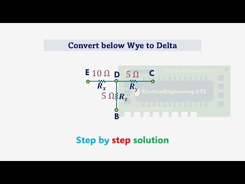 Wye to Delta Solved Example 1 #electricalengineeringxyz