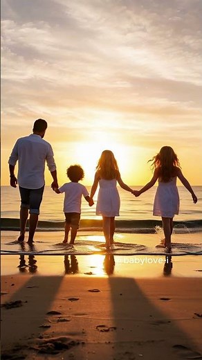 Family Sunset Beach Walk 🌅
