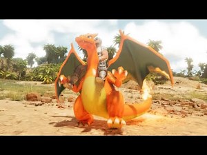 ARK Survival Ascended: Charizard Gameplay (Pokemon mod)