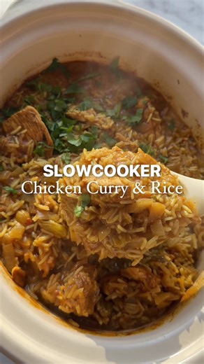Easy Slowcooker Chicken Curry & Rice Recipe