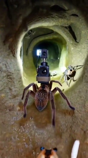 Wolf Spider POV: Inside a Hidden Underground World 🕷️#wolfspider #spiderpov #microcamera #wildlife