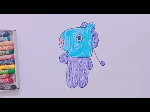 How To Draw Mang🐴 BT21 Character | Easy Drawing Practice And Coloring For Kids